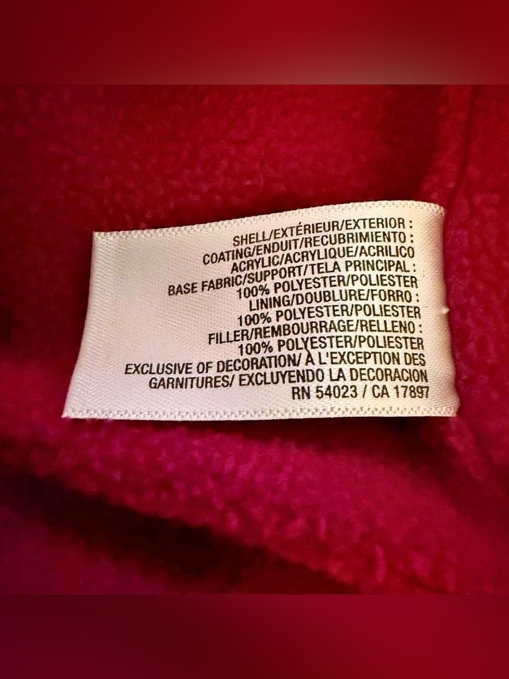 Old Navy Girls Berry-Red Puffer Jacket with Decorative Bow Collar - Picture 4 of 6
